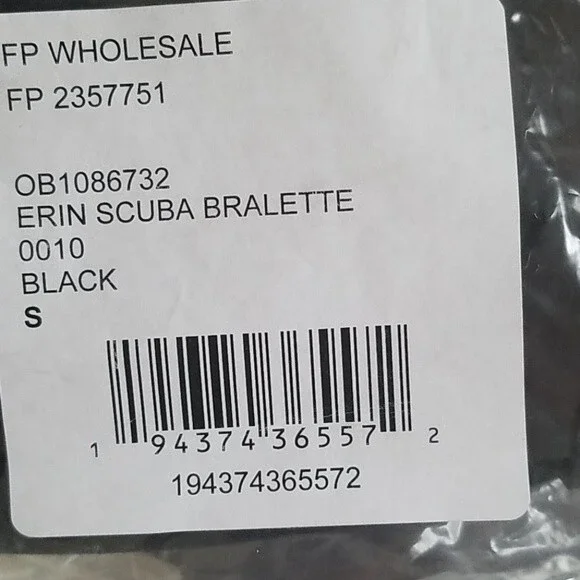 Free People Erin Scuba Bralette in Black size S new with tag - Picture 5 of 6